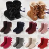 Kinderlaarzen Mini Bow Australië Klassieke meisjesschoenen Peuter Kinderen Winter Snowboot II Baby Kid Jeugd Kastanje Zwarte laarsjes Harig Bailey Grijs Roze Rood