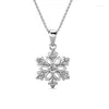 Pendant Necklaces 18k White Gold With Crystals Snowflake/Flower Necklace For Women Girls Teens Anniversary Birthday Gift Jewelry