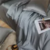 Bedding sets Lanlika Summer Dark Gray 100% Silk Duvet Cover Pillow Case Bed Sheet Quilt Set Linen King Queen Fitted 230907