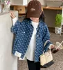 Vintage Kids Designer Jeans Ceket Mavi Kız Bahar Sonbahar Yumuşak Denim Ceket Çocuklar Kat