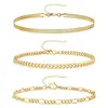 Braccialetti con ciondoli Colore oro Barcelet Set Design semplice per le donne Gioielli di moda fatti a mano alla moda Cuba Figaro Serpente Perline Lunghezza catena Otdmr