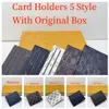 Carteras de diseñador Titulares de tarjetas para mujeres para hombre Estilo cuadrado 5 colores Tarjeta de crédito Po Monedero Bolsos de moda Llavero Efectivo Moneda Embrague M268G