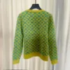 2023 Green/Orange Letter Floral Print Women's Pullover Brand Same Style Women's Sweaters DH094