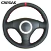 Cardak Black Leather Red Marker Car Steering hjulskydd för Audi A4 B6 2002 A3 3Spoaks 2000 2001 2003 Audi TT 19992005 J220808264D