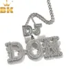 Pendanthalsband The Bling King Custom 2 Size Baguettecz Letters Pendant Micro Paled CZ Personlig liten bokstavslås Halsband Hiphop smycken 230908