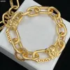 Designer Bijoux V Lettre Collier Bracelet Grèce Modèle Pur Cuivre Banshee Medusa Tête Portrait Anniversaire Fête Cadeaux M246B