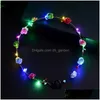 Party Decoration Flashing Led Headband Rave Garland Luminous Flower Crown Lighting Wreath Gifts Drop Delivery Home Garden Fe Dhgarden Dhdrm