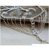 Andra mode mtilayer One Shoder Chain Boho Bride Super Sparkling Crystal Tassel Shawl Jewelry Wholesale 221008 Drop Delivery Body DH1JQ