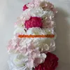 Kwiaty dekoracyjne sztuczne jedwabne piwonia róż hortensja kwiat biegacz ślubna dekoracja ściana tła 20pcs/lot tongfeng