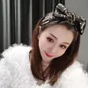Padrão de tecido da faixa de cabelo coreano de letra com nó médio retro high top top display face bow box bow tanhe de cabeça fêmea fêmea feminina