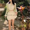 Spódnice spódnice houzhou seksowne słodkie białe mini spódnica kobiety sznurka folds wysoki talia Nieregularna mucha patchwork bajka krótka Mori Girl 230311l230908