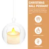 Bougeoirs Décoration De Noël Boule En Plastique Transparent Ornements Arbre Remplissable Fausses Bulles Boules Dômes Artisanat Verre Suspendu Planteur