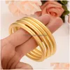 Bracelet 24K 65mm Gold Dubai Bracelet Afrique Articles Arabes 4 Pièces Assembler En Gros Mode Abrasif Bijoux Drop Livraison Brac Dh8FB