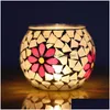 Candle Holders Crystal Glass Mosaic Home Table Decoration Candles Holder Decorations Lantern Valentine Gift 11.5X9.5Cm Drop Dhgarden Dhse7