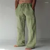 Pantalon pour hommes bâton décontracté tenue quotidienne pleine longueur couleur unie taille moyenne poche cordon pantalon Streetwear bas