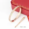 Fashion Crystal rostfritt stål Bangle Luxury Full Diamond Love Bangle Gold Womens Armband Stone Skruvmejsel Manschett Armband Kvinna Män armbanden smycken