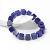 خرز Strand Natural Square Stone Beads Bracleet 8mm Lazuli Lazuli العقيق