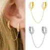 Kolczyki Dangle Double Ear Hole Pearl Tassel Długie retro nisza europejska i amerykańska biżuteria