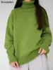 Maglioni da donna Bornladies Maglione a collo alto da donna CHIC Autunno Inverno Spessore caldo Pullover Top Oversize Casual Maglione lavorato a maglia allentato Donna Pull 230907