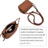 AxjBotegss Loop bag Sheepskin New Woven Women's Zipper Mobile Bag Handmade Fashion Pattern Leather Shoulder 0YR6