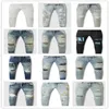 22SS High Quality Amirs Casual Streetwear Black Slim Fit Jeans Men 2023 NEW Autumn Masculina Letter Jean Pants Mens Trendy Dance Club Skinny Jeans toursers AMIRS