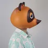 Animal Crossing Tom Nook Mask Cosplay Cute Leopard Cat Latex Masks Helmet Halloween Carnival Masquerade Party Costume Props T200502399