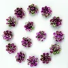Decorative Flowers 100 Pcs. Pueple&Green DlY Resin Rose Flower Flatback Appliques For Phone / Wedding Craft