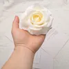 Faux Floral Greenery 30pcs/Lot 9cm-10CM Large White Rose Artificial Silk Flower Heads DIY Wedding Decoration Wreath Scrapbooking Craft Fake Flowers 230907