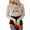 Bluza z kapturem damskich z kapturem z snaps halloween pullover zabawne graficzne nadruk okrągły szyja długie bluzy dla kobiet