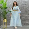 Ubranie etniczne Eid Kobiety luźne sukienki Abaya Muzułmańskie sukienki na imprezę Ramadan Bronzing Abayas Caftan Kaftan Mesh Vestidos Szata Dubai Arab Turcja