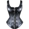 Syntetyczna skórzana gorset Strong Sexy Gothic Betpunk Bondage Top punk gorsets Trener talia 8276165U