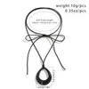 Pendant Necklaces PuRui Personality Black Red Hollow Big Water Drop Necklace For Women Adjustable Leather Rope Choker Y2K Jewelry Party