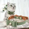 Hundhalsar Leases Bow Knot Collar Justerbar Luxury Cat Bell Pet Decorations Tie Metal Buckle For Cats Small Dogs 230907