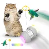 Other Cat Supplies Activity Toy Interactive Electric Rolling Pet Automatic Smart Teaser Kitten LED Light For Cats Play Scratch USB Charge 230907