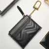 Designerkortshållare med nyckelring Marmont Womens plånbok Slim Zipper Coin Purse Multifunction Fashion Case Bag Key Pouch Pochette 305U