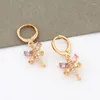 Dangle Earrings Dragonfly Shape Design Drop Luxury Woman Jewelry Gold Color Multi-color Natural Zircon Fashion Wedding