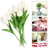Декоративные цветы, 12 шт., ручная ваза, тюльпан, искусственная имитация тюльпанов, орнамент, искусственный белый декор, нежная невеста