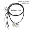 2Pcs 140CM Long Rope Chain With Love Heart Pendant Necklace for Women Wed Bride Wax Thread Adjustable Bowknot Choker Y2K Jewelry