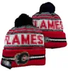 2023 Flames Hockey Beanie North American Team Side Patch Winter Wool Sport Knit Hat Skull Caps A0