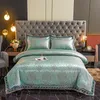 Conjuntos de cama s luxo jacquard conjunto casa rainha king size conjunto 4 pcs capa de edredão fronhas folha de cama hortelã verde 230907