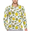 Men's Polos Lemon Polo Shirt Male Food Fruit Leaf Casual Autumn Cool Collar Long Sleeve Printed Oversized T-Shirts