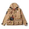 Erkek tasarımcı ceket mektubu nakış kapüşonlu ceket cep erkek ceket moda soğuk sıcak çift gündelik ceket