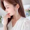 Dangle Earrings S925 Silver Needle CZ الفستان الراقي الفاخرة مع انخفاض المياه الطويلة للسيدات ثلاثية الأبعاد بالجملة