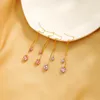 Dangle Oorbellen BALANBIU Delicaat Roze Paars Kristal Kleine Bal Drop Voor Vrouwen Goud Kleur Messing Mode-sieraden Accessoires