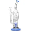 12 inch Blue Purple Unquie Shisha Bubbler Dab Rigs Recyler Glass Water Bong New Arrvial fab egg Smoking Bong with 14 mm banger