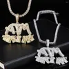 Pendant Necklaces Copper Cubic Zirconia ATM Money Heavy Letter Necklace For Men Women Charm Party Robe Chain Hip Hop Jewelry Link