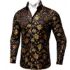 Camicie casual da uomo Luxury Gold Floral Black Clothing Viola Rosso Blu Abito da smoking sociale DiBanGu 230201285Z