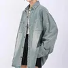Deeptown Korean Style Vintage Dżinsowe koszule Kobiety Streetwear 90s Zakresa Zakażona Kurtka HARAJUKU KPOP GRUNGE DŁUGO TOPS