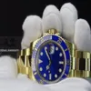 Fournisseur d'usine de luxe en or jaune 18 carats saphir 40 mm montre-bracelet pour homme cadran bleu et lunette en céramique 116618 mouvement automatique en acier 246p