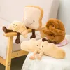 Bonecas de pelúcia macio figura dos desenhos animados pretzel crossant torrada pão boneca de pelúcia brinquedo recheado baguette poach ovo decoração boneca para menina criança aniversário 230908